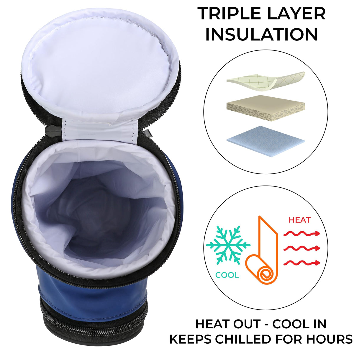 CaddyDaddy cooler with front pocket blue for golf accessories