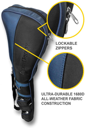 Ranger bag padded top protecting club heads during transport