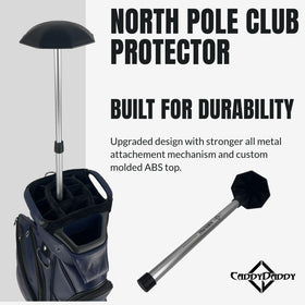 CaddyDaddy North Pole ABS top with eight channels keeps clubs evenly supported.