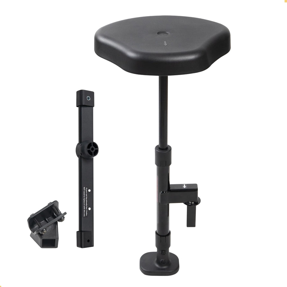 Caddytek removable seat attached to Compact cart for a stable rest between shots