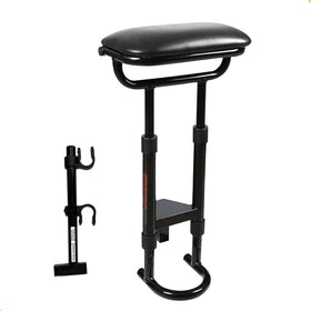 Caddytek removable seat mounted on Cruiser One for stable rest between holes.