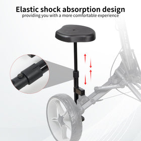 Heavy duty bracket on Caddytek seat delivering durable support on varied terrains