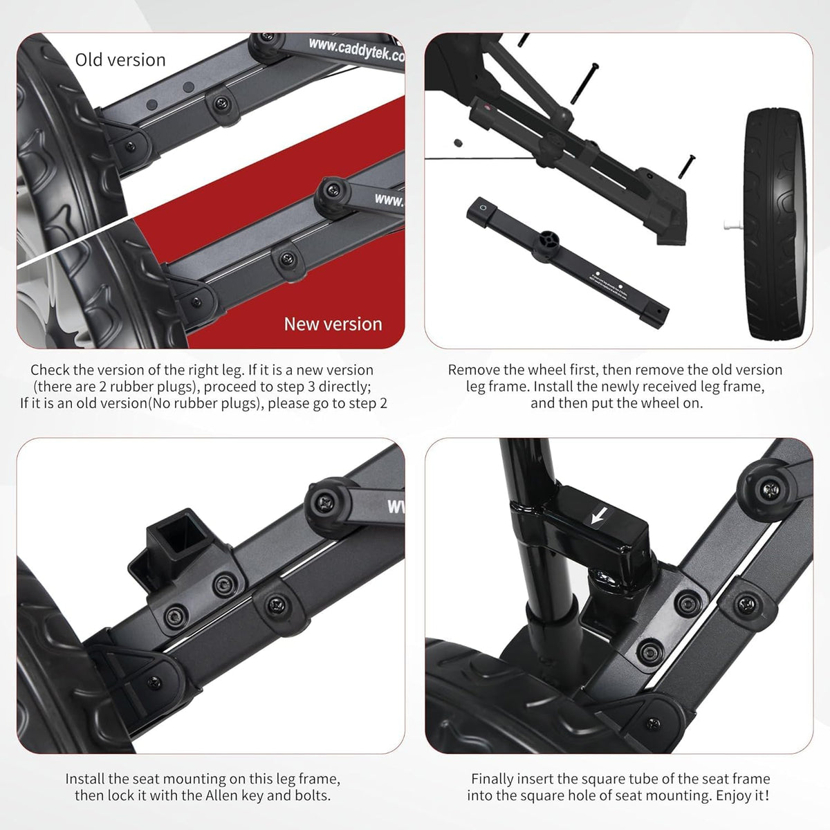 On course comfort with Caddytek removable seat between holes