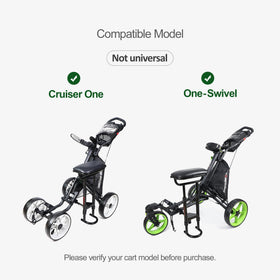 Removable seat attached to One Swivel for quick breaks during rounds.