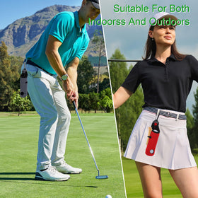 Caeuiciw blue golf-ball holder with clip for easy bag attachment.