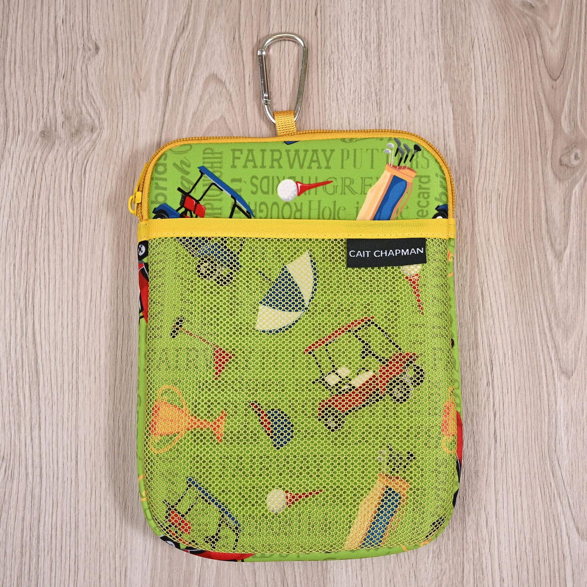 CAIT CHAPMAN HOME COLLECTION golf pouch bag tees organized for quick access