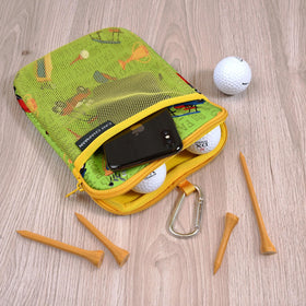 CAIT CHAPMAN HOME COLLECTION golf pouch bag zipper pocket secures items on course