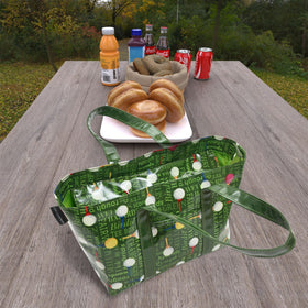 CAIT CHAPMAN HOME COLLECTION Passion for Golf hand bag tote inside pockets for organization