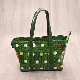 CAIT CHAPMAN HOME COLLECTION Passion for Golf hand bag tote matching shoulder straps add style