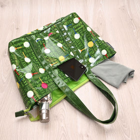 CAIT CHAPMAN HOME COLLECTION Passion for Golf hand bag tote water resistant exterior for everyday use