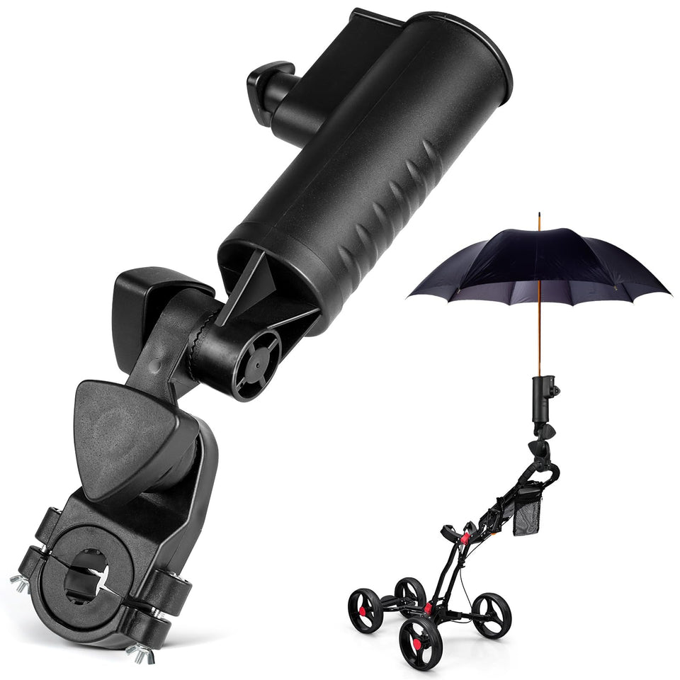 CALEPTONG golf umbrella holder attachment provides hands-free shade.