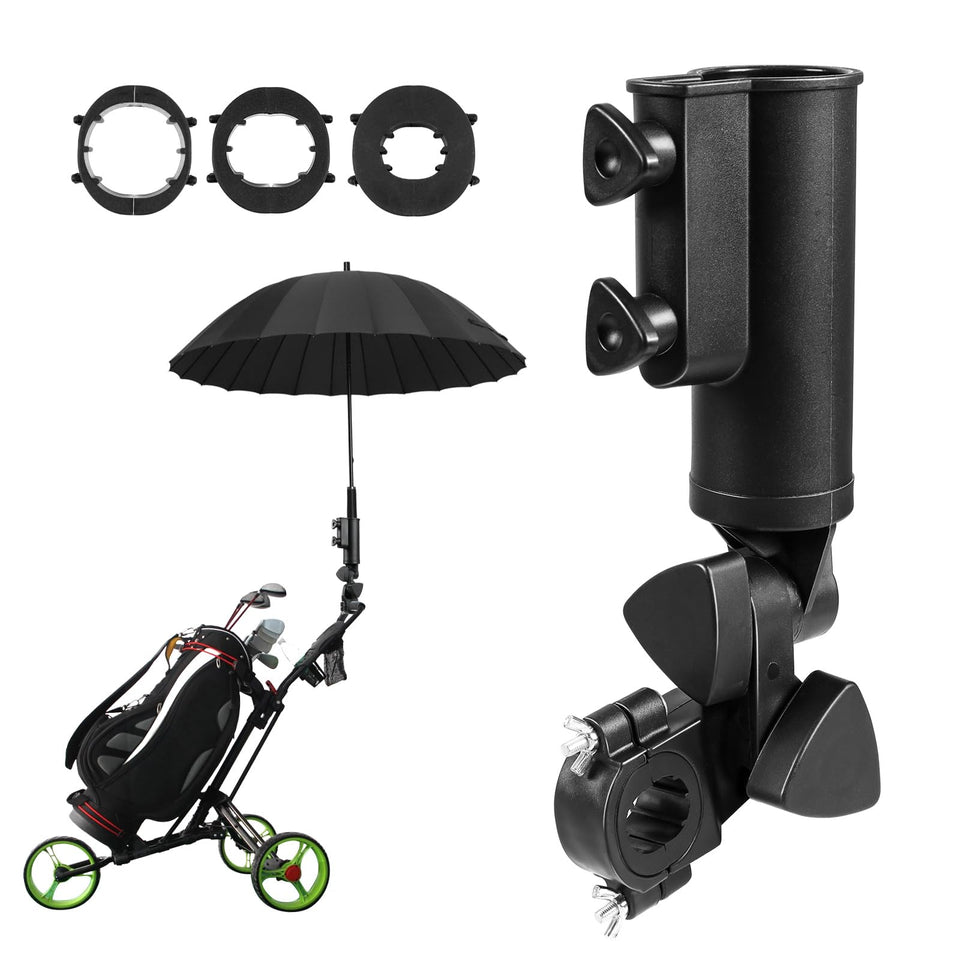 CALEPTONG Golf Umbrella Holder with universal fit for most carts, hands-free shade.