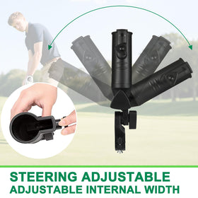 CALEPTONG universal clip-on clamp secures round handles on strollers.