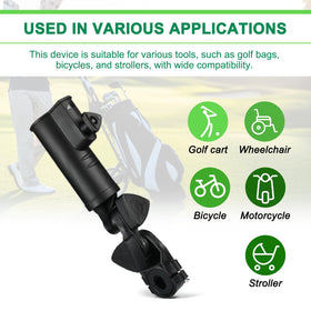 CALEPTONG wheel-chair compatible holder keeps umbrella stable while moving.