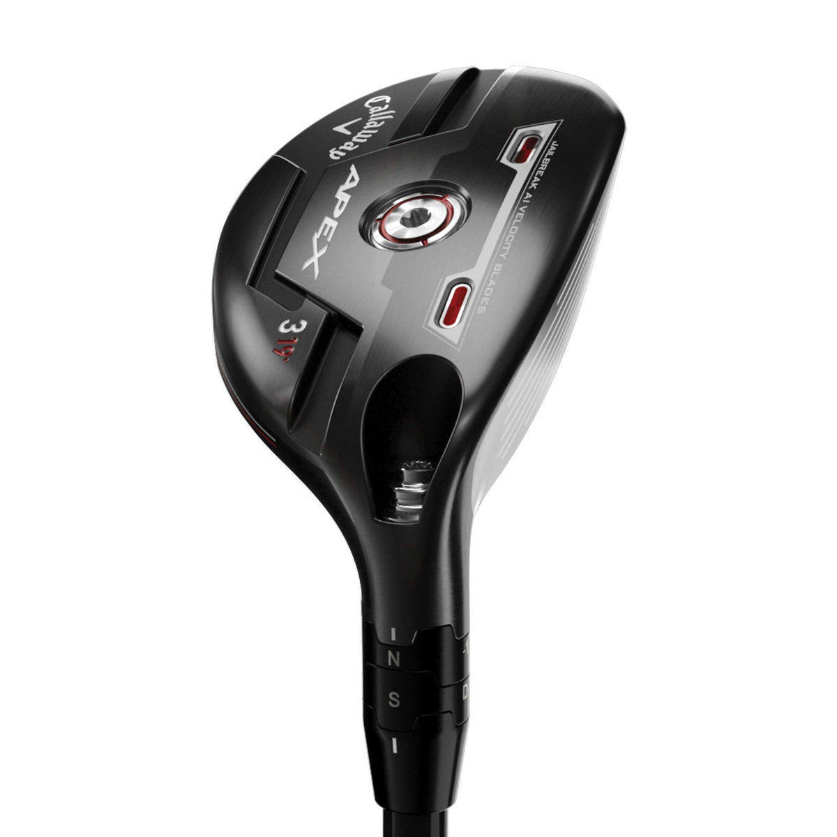 Callaway Apex 4 Hybrid with Velocity Blades visible for explosive ball speed and stable impact.