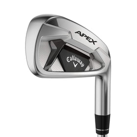 Close-up of Callaway Apex Approach Wedge highlighting steel grind for turf control.
