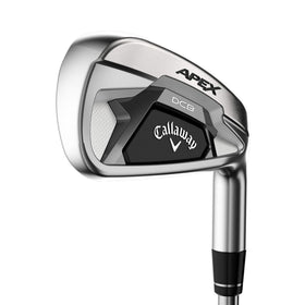 Callaway Apex DCB 9 Iron sole interaction view for easy turf engagement.