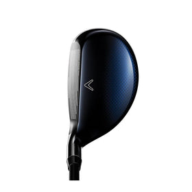 Branding shot of Callaway BB REVA 5 hybrid left-handed graphite design.