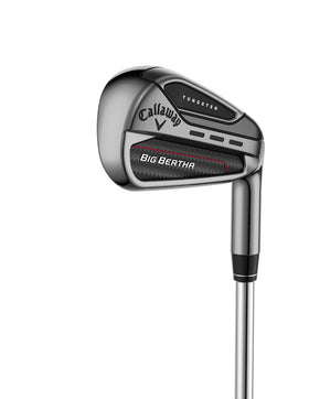 Callaway Big Bertha 7-iron graphite head close-up highlighting forgiveness and easy launch.