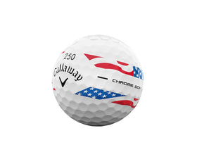 Callaway Chrome Soft 2026 aerodynamics image shows higher flight and distance potential.