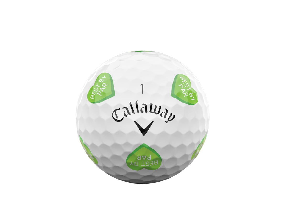 Ball on tee shows Callaway Chrome Soft 2026 with enhanced speed and feel