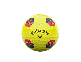 Callaway Chrome Soft 2026 Yellow Tru Track core closeup showing distance-focused mantle.