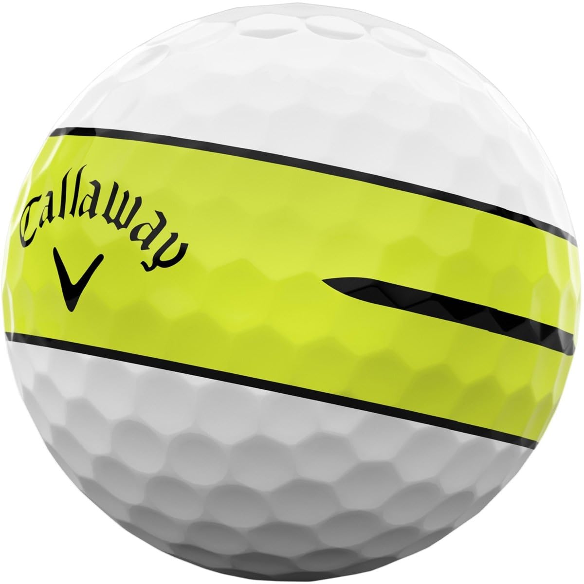 Callaway Chrome Soft 360 Stripe balls in a 1-dozen package, convenient for practice rounds.