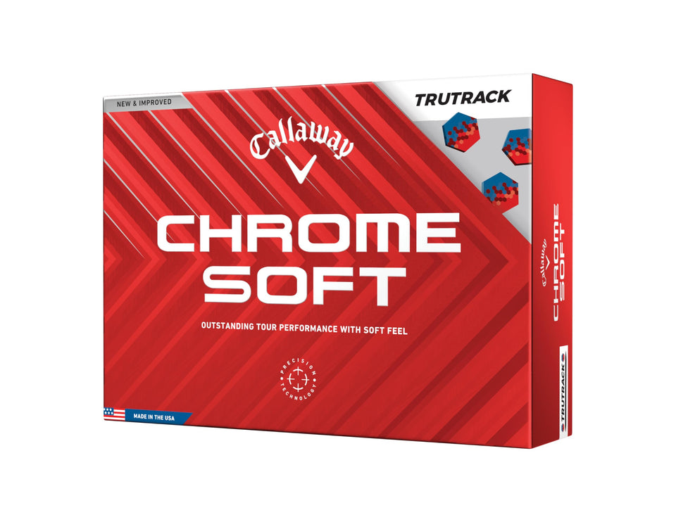 Callaway Chrome Soft golf ball core closeup showing soft feel and speed