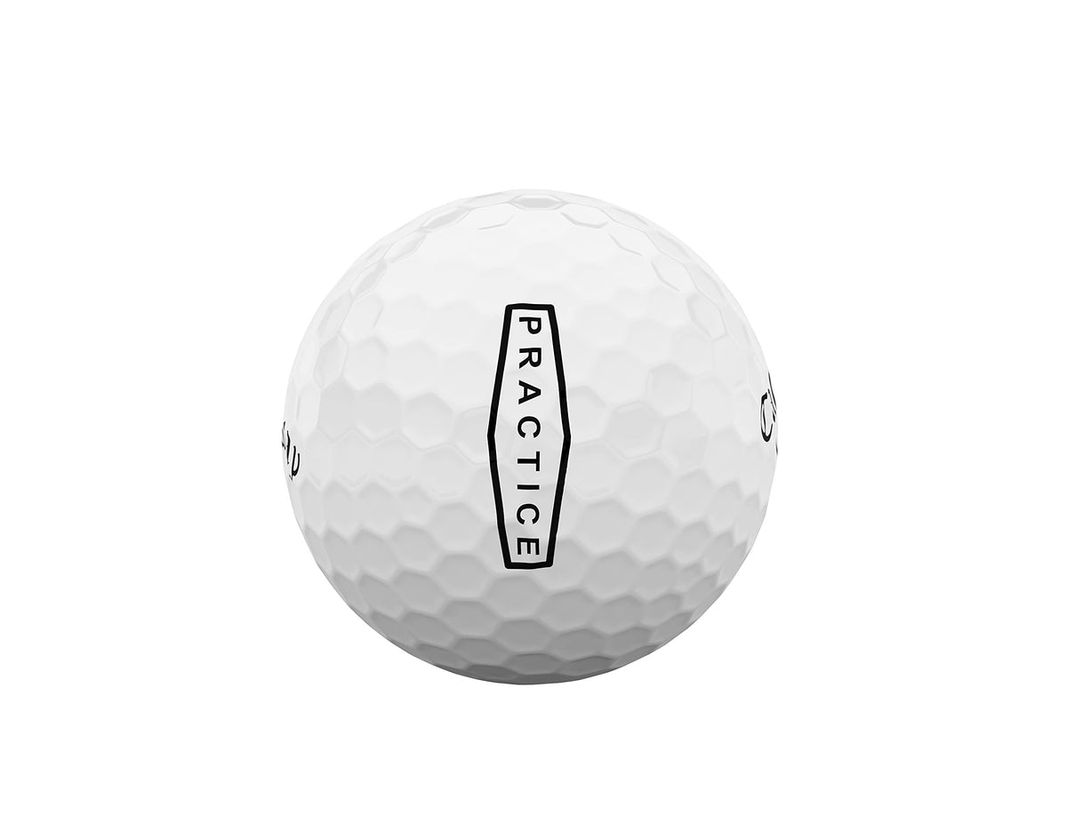 Callaway Chrome Soft practice ball in hand demonstrates grip and visibility for on-course practice