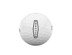Callaway Chrome Soft practice ball in hand demonstrates grip and visibility for on-course practice
