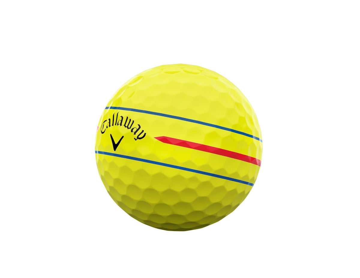 Callaway Chrome Soft yellow ball with soft urethane cover near greenside area