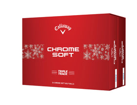 Callaway Chrome Soft Triple Track balls in a group display for stable flight and feel