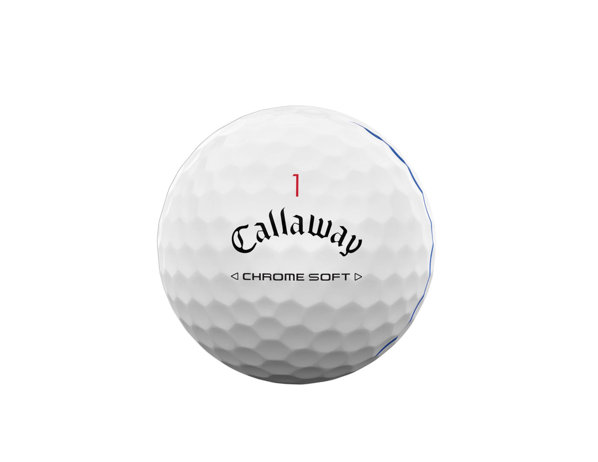 Callaway Chrome Soft Triple Track lines visible for improved putting alignment.