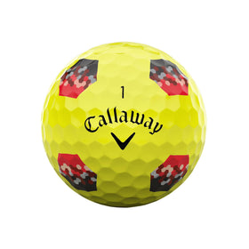 Callaway Chrome Soft True Track Yellow ball on greens demonstrates control.