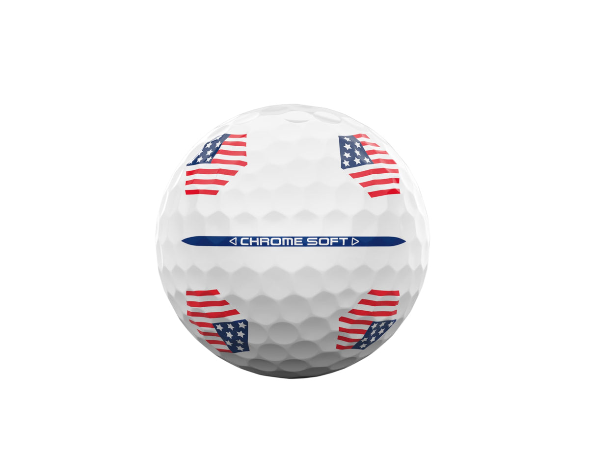 Callaway Chrome Soft USA TruTrack for alignment and roll feedback.