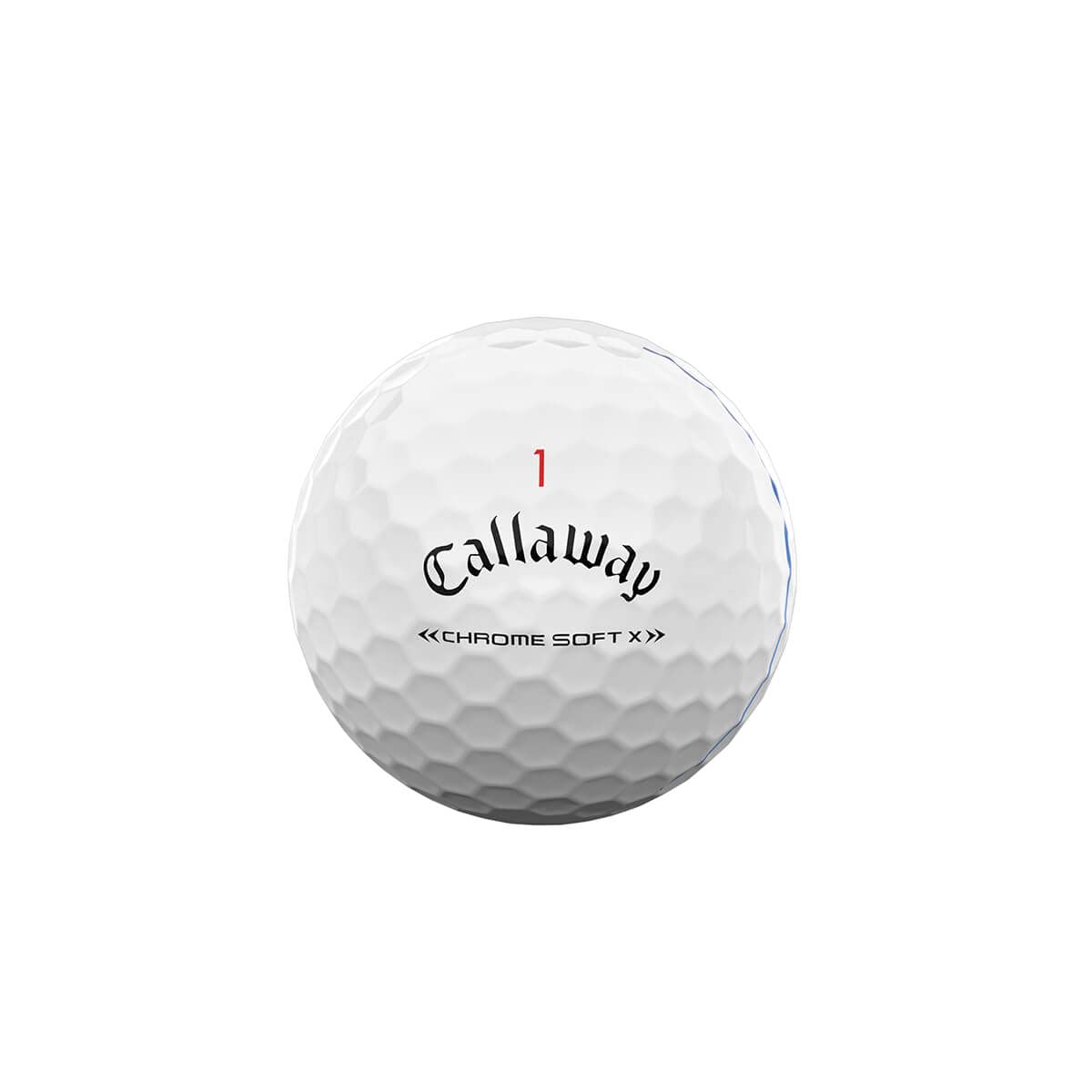 Close-up of the Callaway Chrome Soft X logo highlighting precision technology