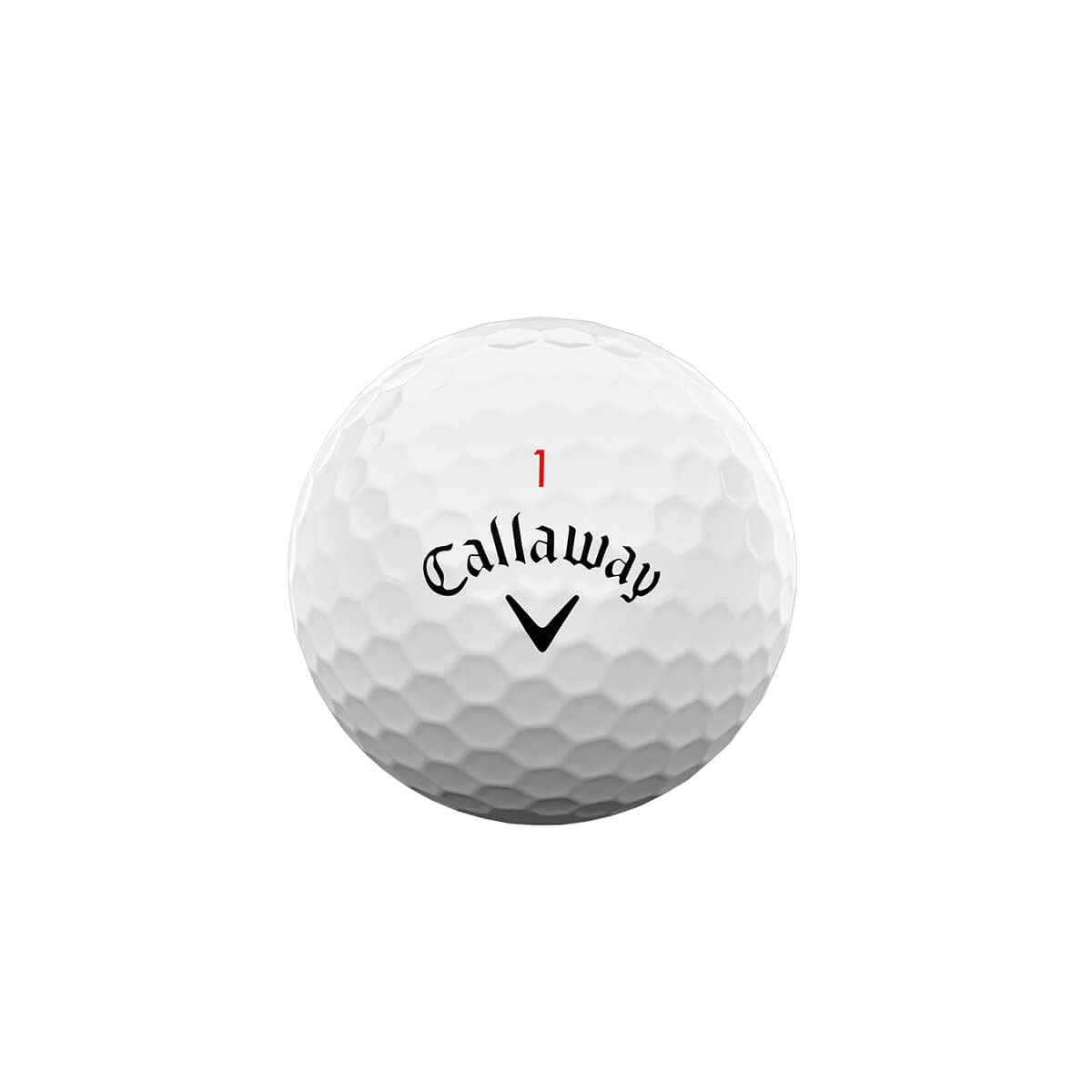 Callaway Chrome Soft X ball mid-air, illustrating Tour-level spin control and stable flight