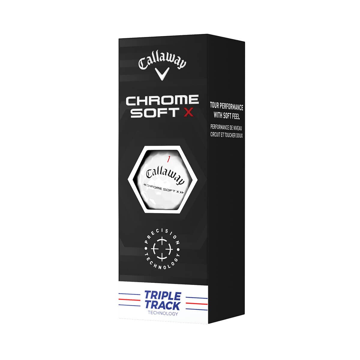 Callaway Chrome Soft X ball on tee showing potential for speed and spin