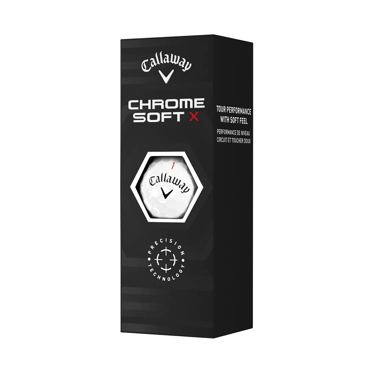 Callaway Chrome Soft X ball on the tee, showcasing high-speed launch for longer drives