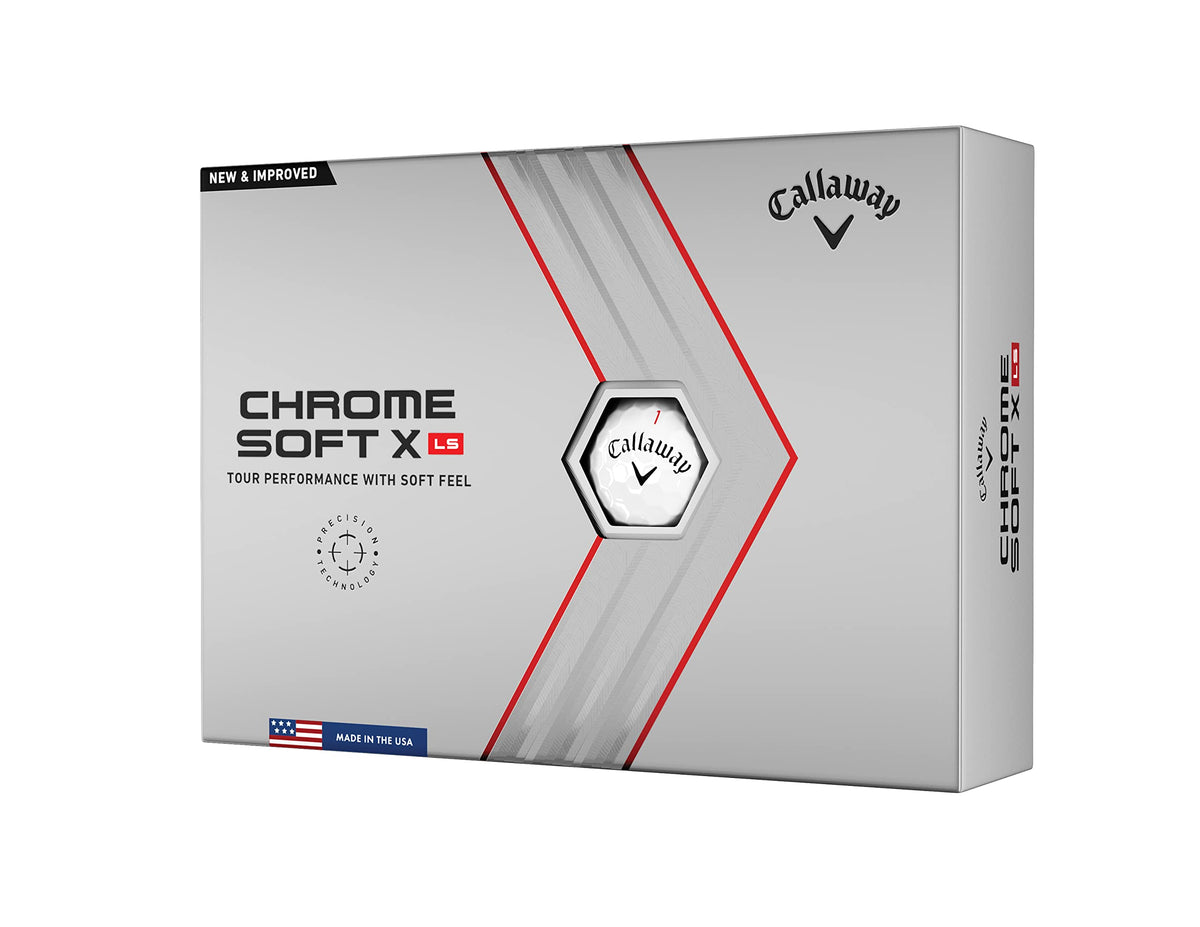 Callaway Chrome Soft X LS balls pack front view highlighting premium distance and feel