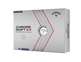 Callaway Chrome Soft X LS balls pack front view highlighting premium distance and feel