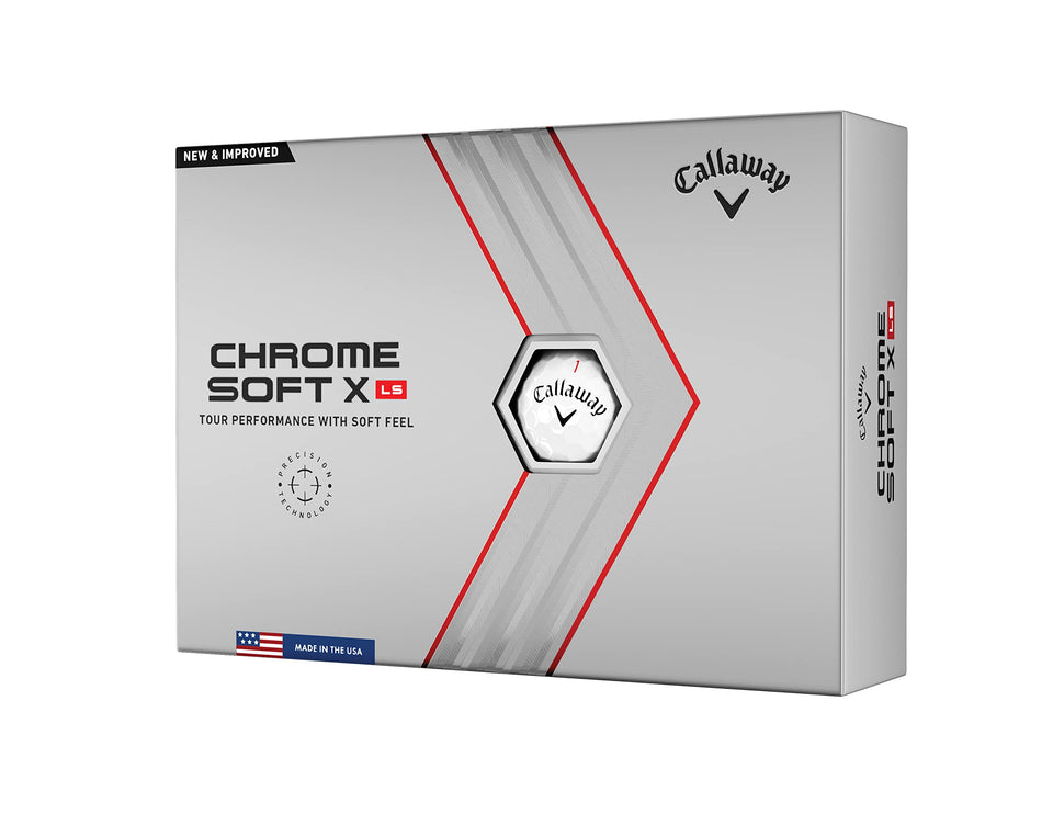 Callaway Chrome Soft X LS balls pack front view highlighting premium distance and feel