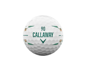 Callaway Chrome Tour 2026 ball front view shows chrome finish for address confidence