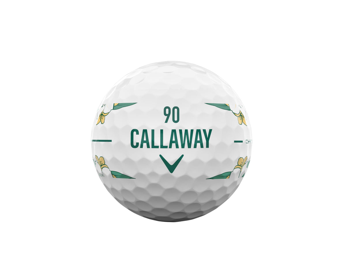 Callaway Chrome Tour 2026 ball speed technology showcased on ball surface