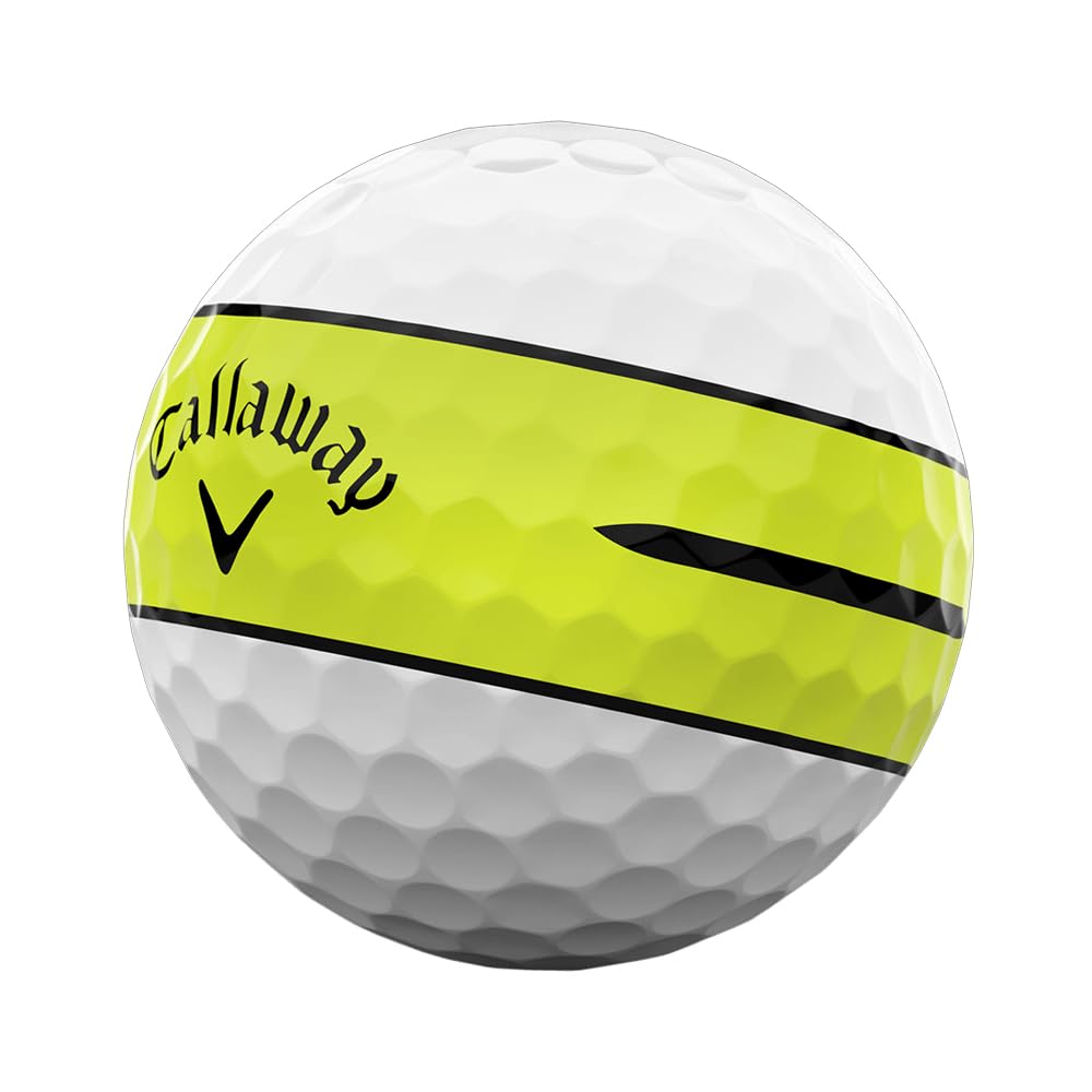 Callaway Chrome Tour 360 Stripe Yellow ball packaging image for retail display.