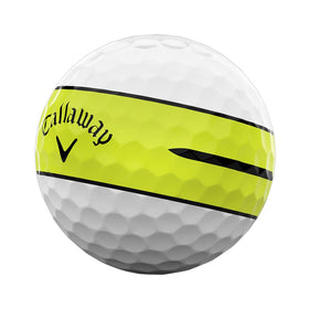 Callaway Chrome Tour 360 Stripe Yellow ball packaging image for retail display.