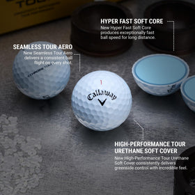 Callaway Chrome Tour ball cover delivers soft feel and greenside control.