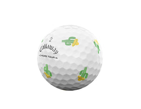 Callaway Chrome Tour Cinco de Mayo ball on practice green for confident short game.