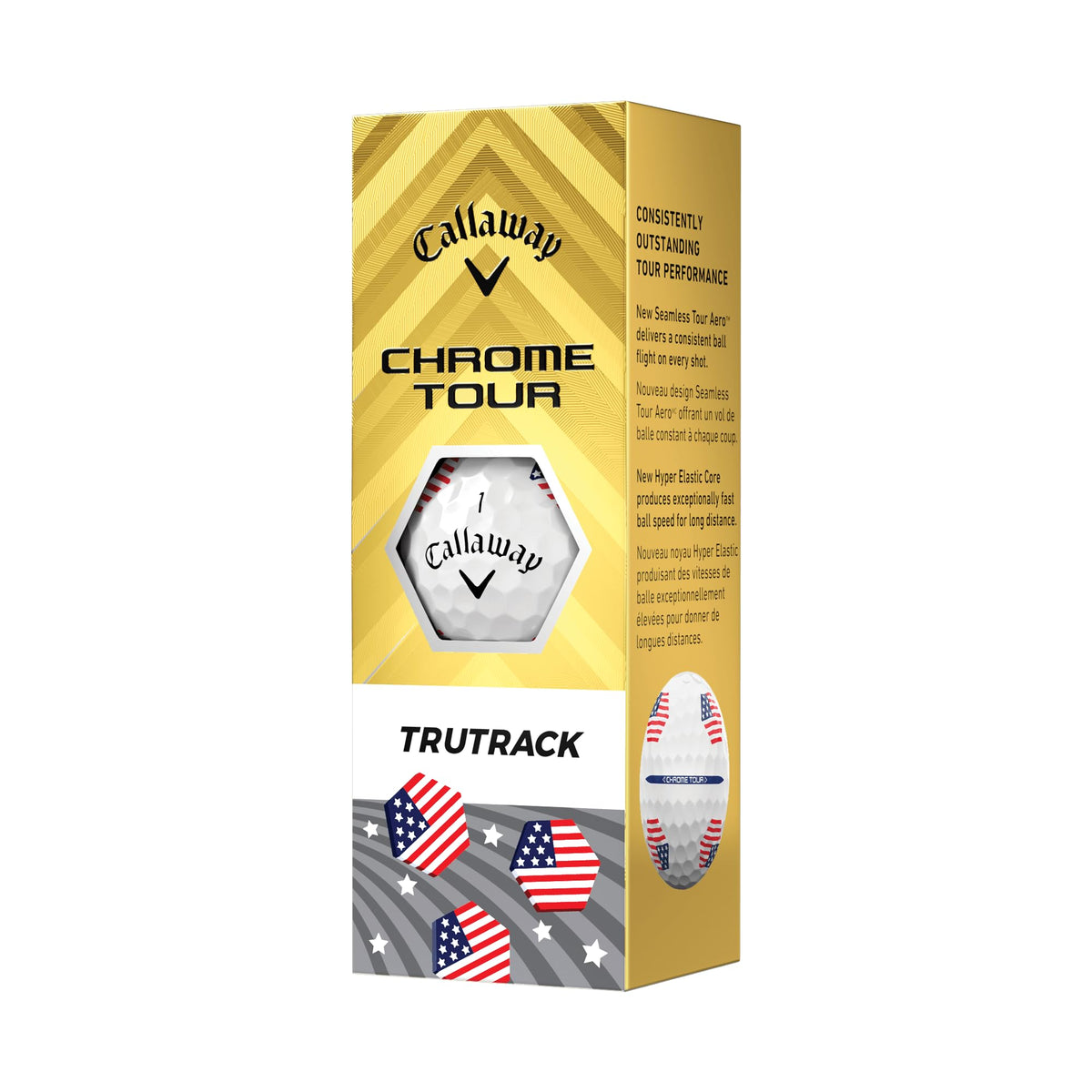 Callaway Chrome Tour on tee shows long, accurate flight potential