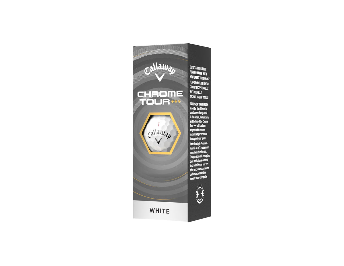 Callaway Chrome Tour Triple Diamond 26 close-up logo emphasizes premium branding.
